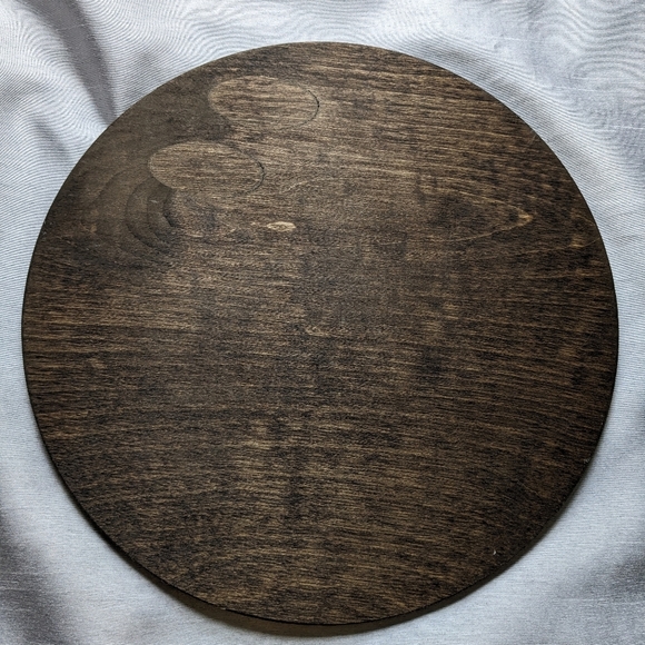 Wooden Door Sign Plaque. Round Brown, White - Picture 2 of 4